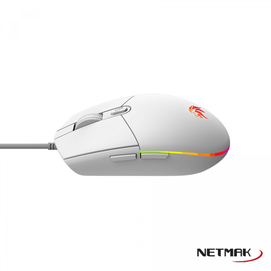 Mouse USB Gamer Netmak Expert Blanco- Negro