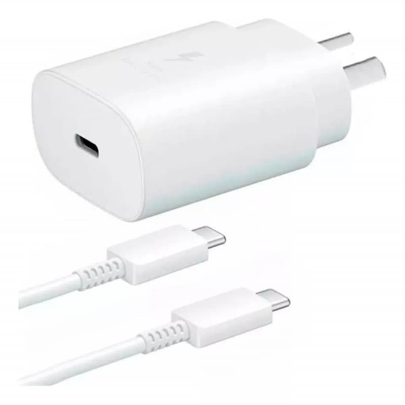 Cargador USB a USB-C 220V Carga Rapida 25w C/Cable C-C Kolke Blanco