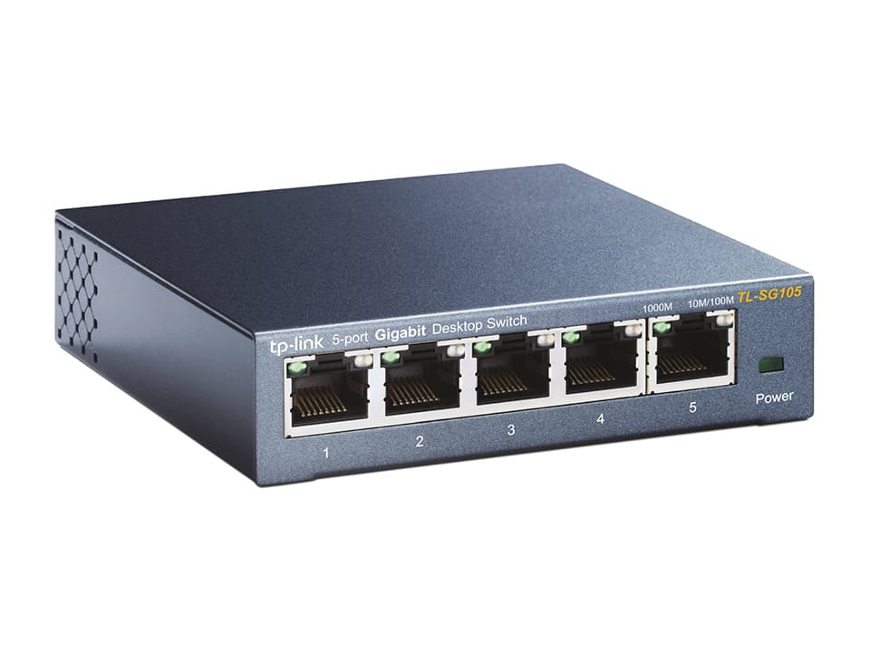Switch TP-LINK 5 Puertos 10/100/1000 Mbps Gigabit Acero (TL-SG105)