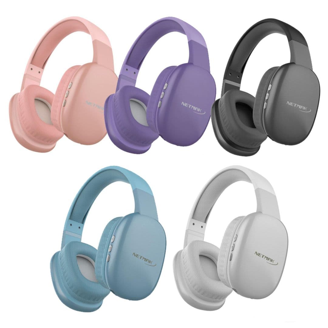 Auricular Bluetooth Dual Tipo Vincha Netmak COLORES