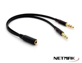 Adaptador Audio 3.5 Mm H A Mic M + Auricular M Netmak
