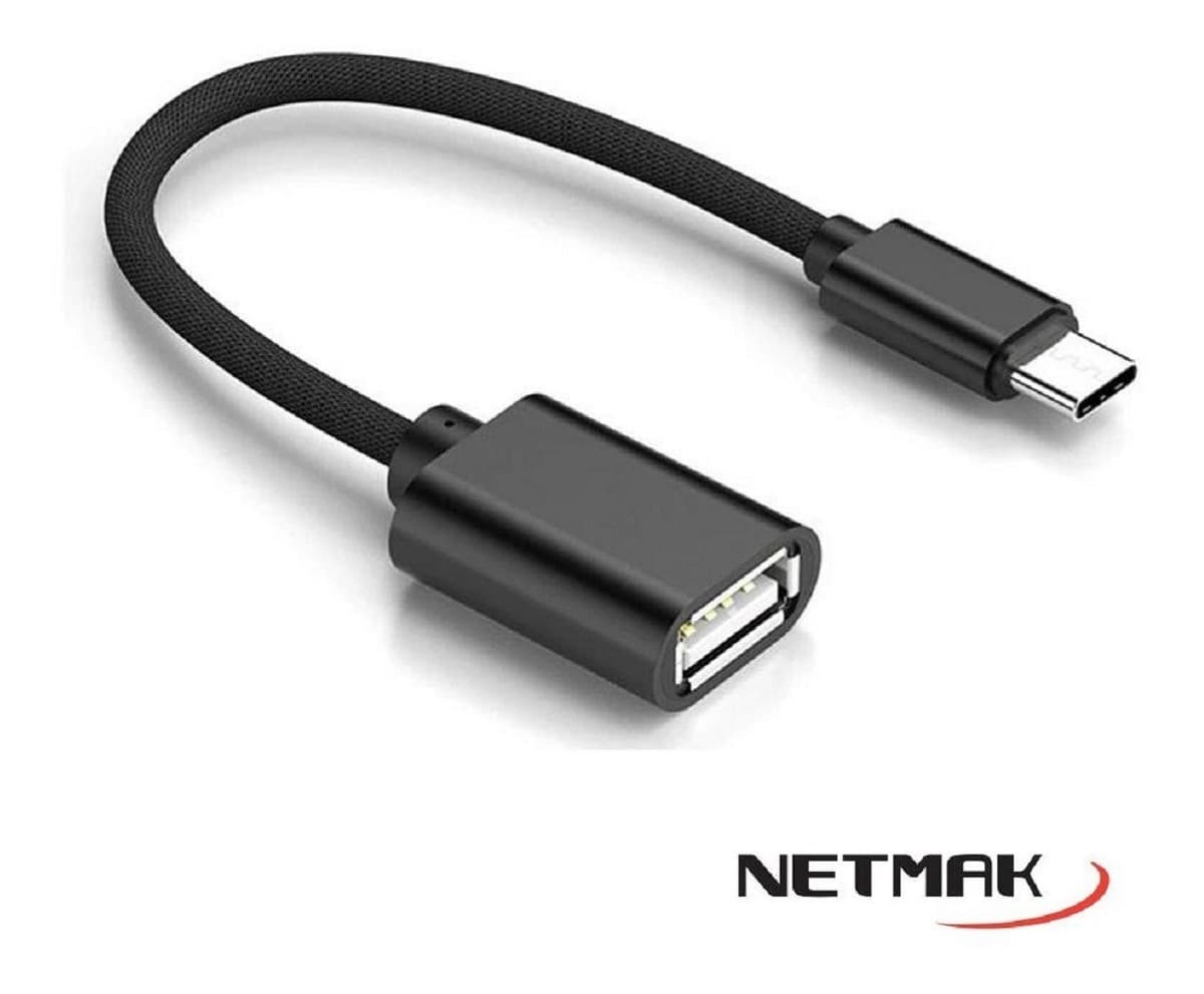 Adaptador OTG USB 2.0 A USB Tipo-C Netmak (NM-C104)