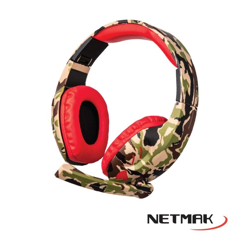 Auricular Gamer Con Microfono Netmak Counter Rojo (NM-COUNTER-R) PS4