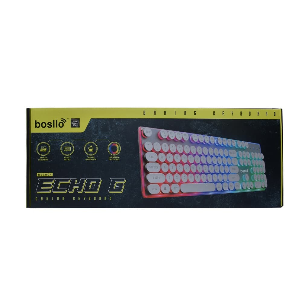 Teclado USB Gamer Bosllo ECHO G Blanco RGB 