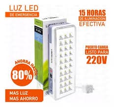 Luz de emergencia 30 Leds  15 Hs Autonomía Color Blanco
