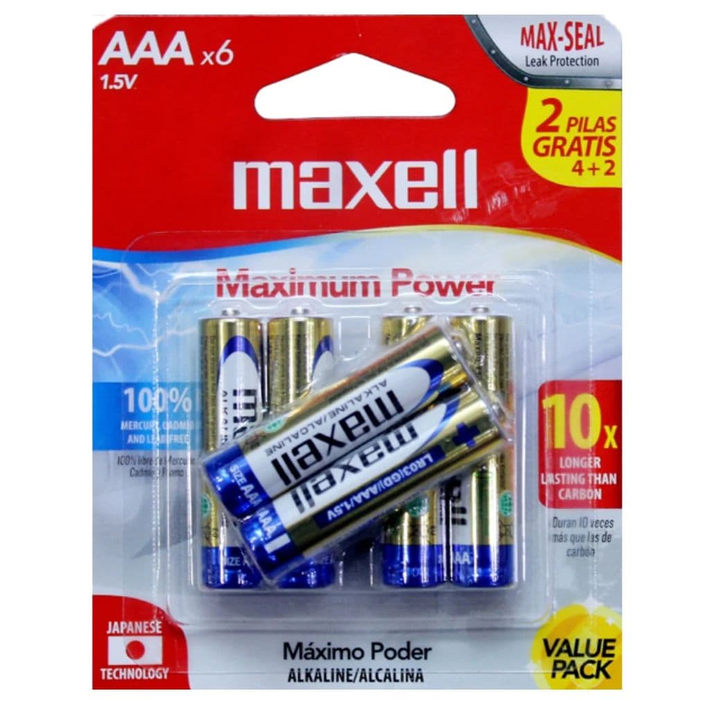 Pila Maxell Alcalina AAA Blister x6 1.5V