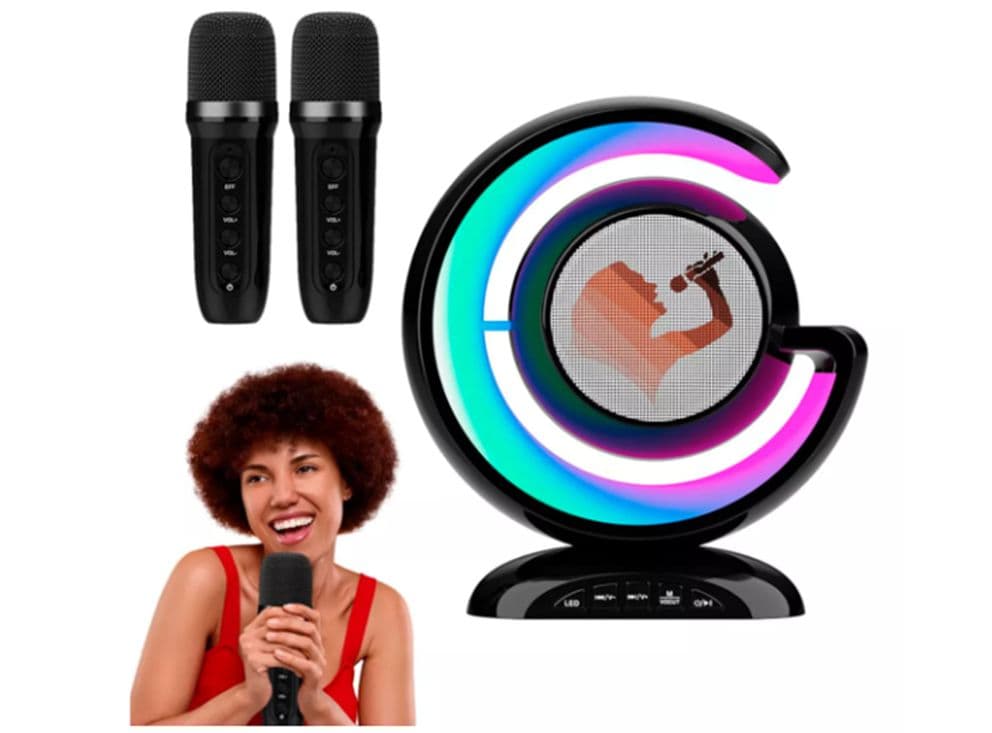 Parlante karaoke con 2 mic Luz CL-110