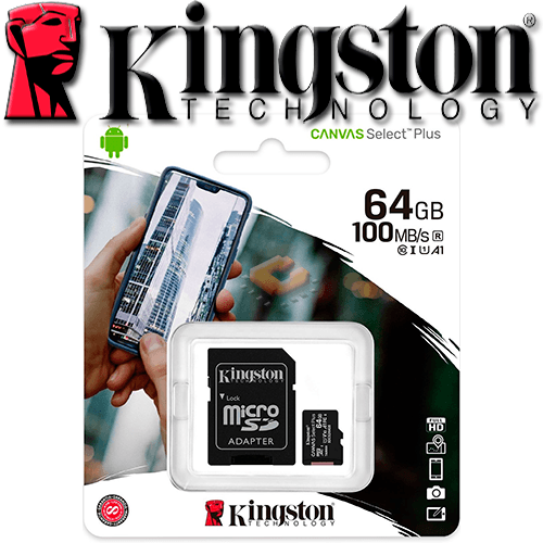Memoria Micro SD 64 Gb Clase 10 Kingston 100 MB/s Canvas Select 2 PLUS