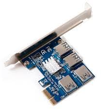 Adaptador Pcie 1 xa 4 Usb Multiplicador Riser 