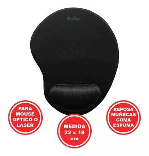 Pad Mouse Goma Espuma Kolke en Bolsa (KED-150) 520015 Negro