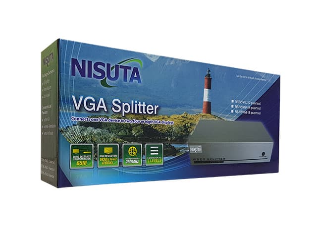 Splitter VGA de 4 puertos 250Mhz amplifica 65m