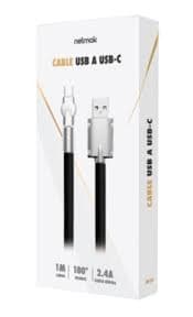 Cable USB a USB-C Punta Giratoria Netmak