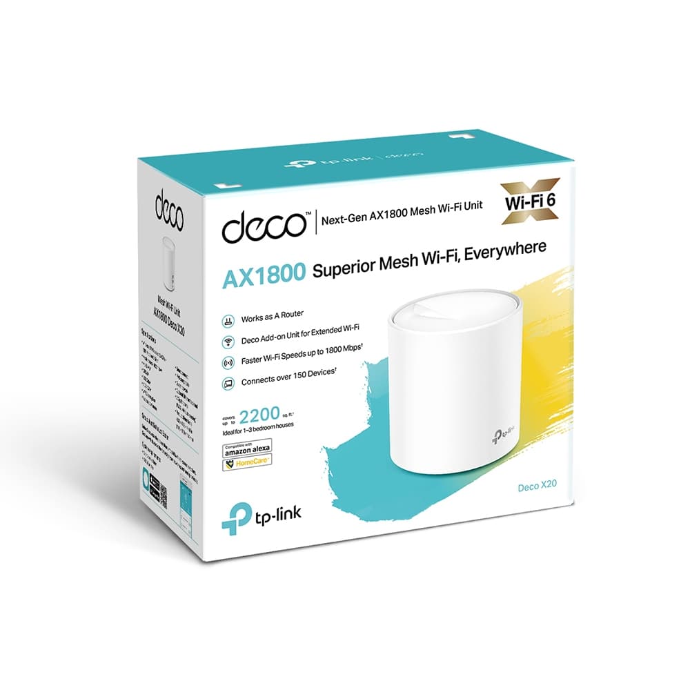 DECO X20 PACK DE 1 MESH TP LINK AX1800 WIFI GIGABIT
